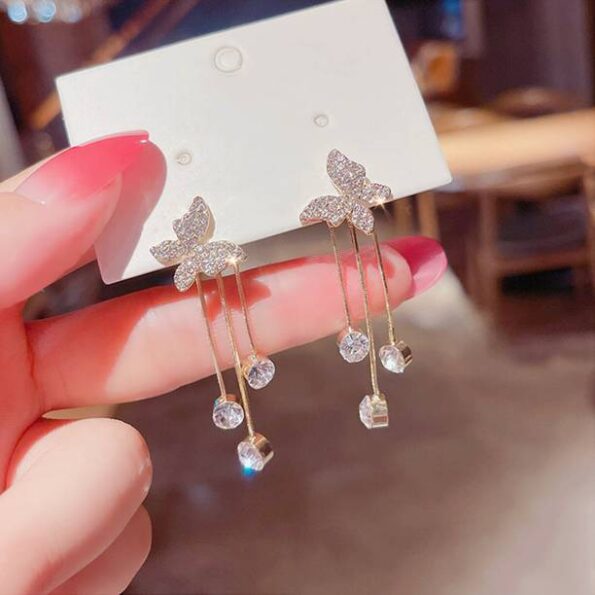 Pearls Drop Flower Earrings For Women Floral Earrings F...