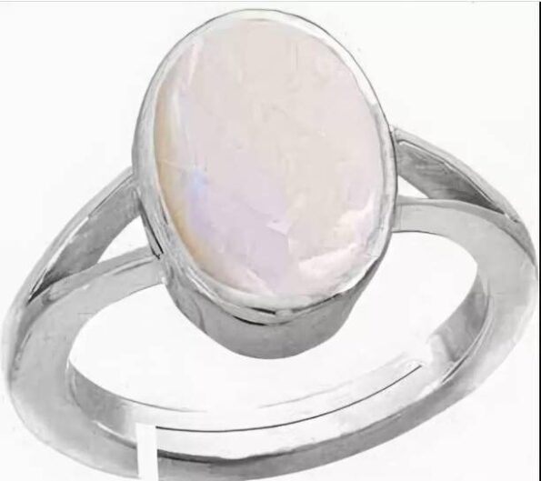 Pukhraj Gemstone Silver Plated Adjustable Ring With Lab...