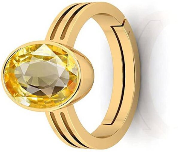 7.25 Ratti pukhraj Stone Original Certified Silver-Gold...