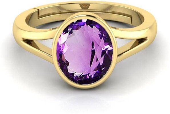 Ratan Bazaar Natural Gemstone Ruby Gold Ring Copper Rub...