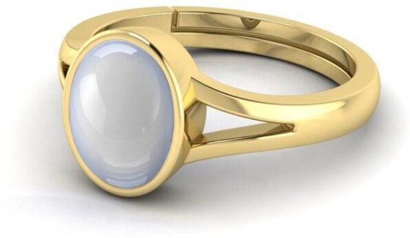 Natural 12.25 Ratti Moonstone Gemstone Ring Brass Moons...