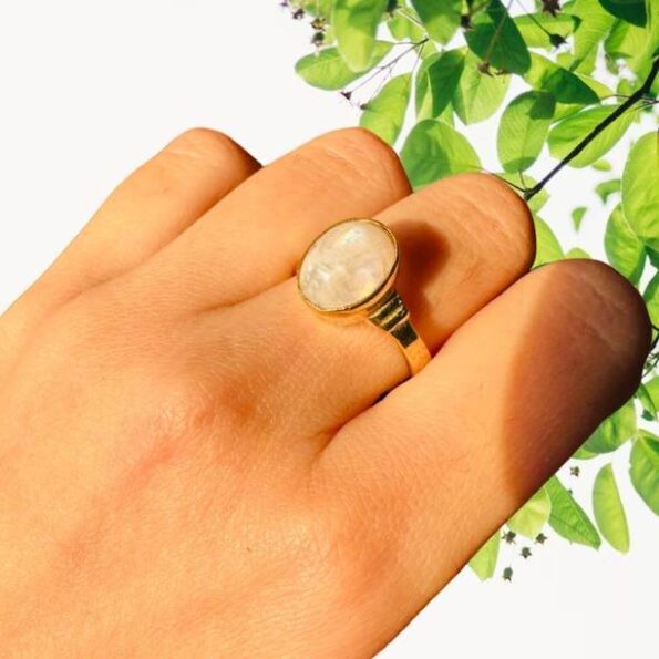 Most Demanded Rainbow Moonstone Gemstone Ring For Women...