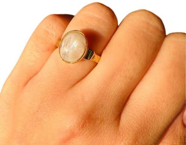 Natural 12.25 Ratti MoonStone Gemstone Adjustable Ring ...