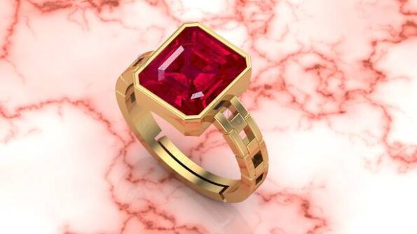 A+ Quality Natural Yellow Sapphire Pukhraj Gemstone Rin...