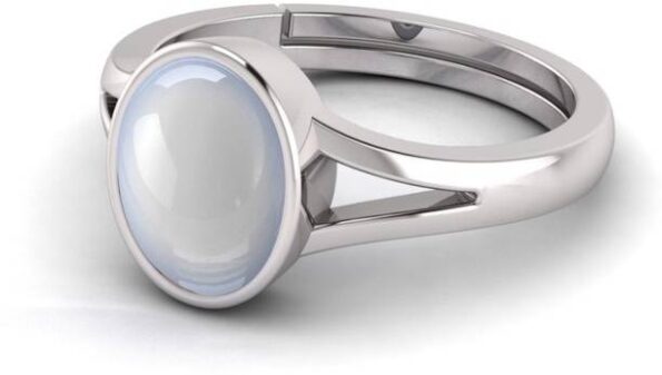 Natural 15.25 Ratti Moonstone Gemstone Ring Alloy Moons...