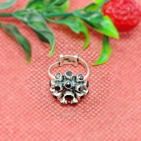 Silver Couple Ring Set engagement ring for men women va...