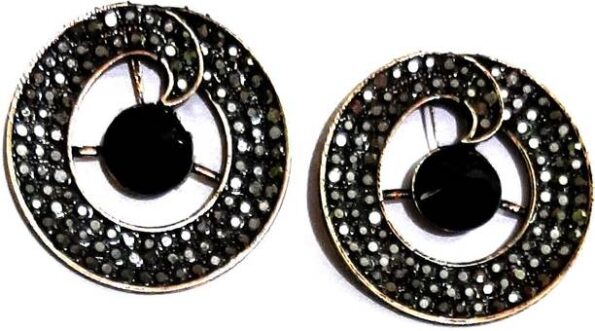 Dual tone silver replica oversized studs for women and ...