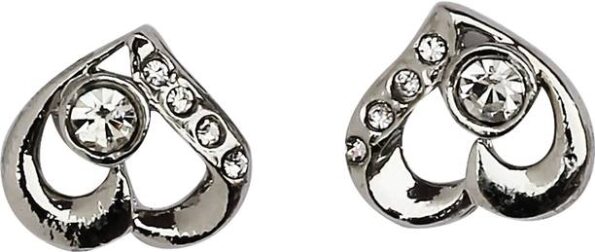Stylish Silver Oxidised Red Monalisa Stone Kaan Ki Bali...