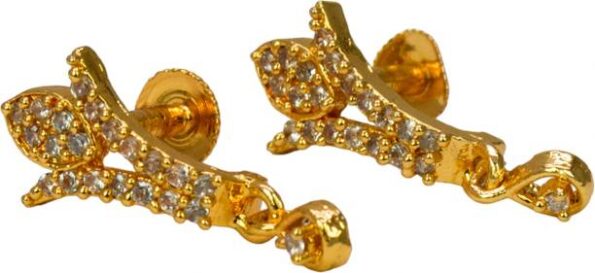 Gold Butterfly Dangle Drop Earrings Cubic Zirconia Allo...