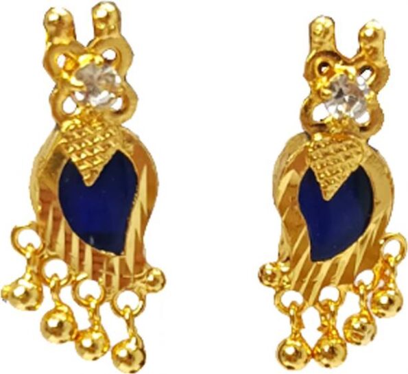 Rhodium-Plated White American Diamond studded Oval & Le...