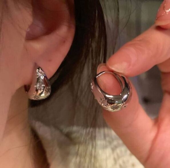 Bow Heart Drop Korean Earrings For Women Girls Fashion ...