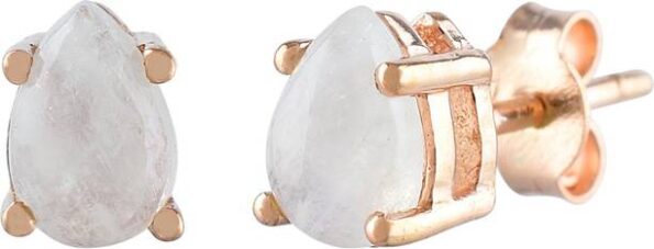 O Sparkle 925 Silver MoonStone BirthStone Oval Rose Gol...
