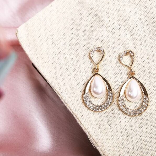 Korean Western Partywear Blue Monalisa Stone Earrings M...