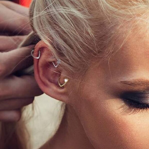 Diamond round ball Hoop Korean Earrings For Women Girls...