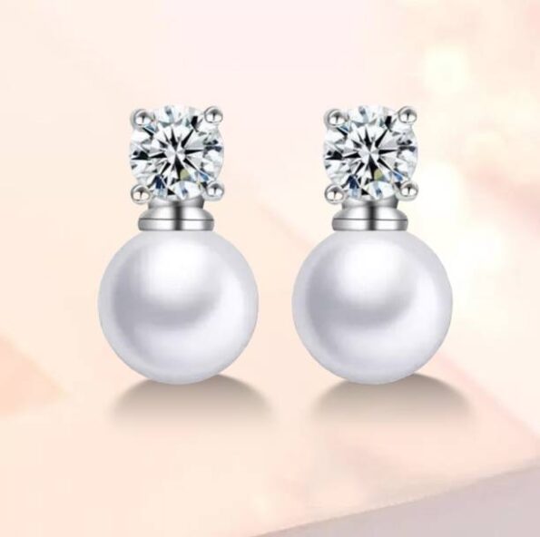 Ad Stone Diamond Small Studs Korean Earrings For Women ...