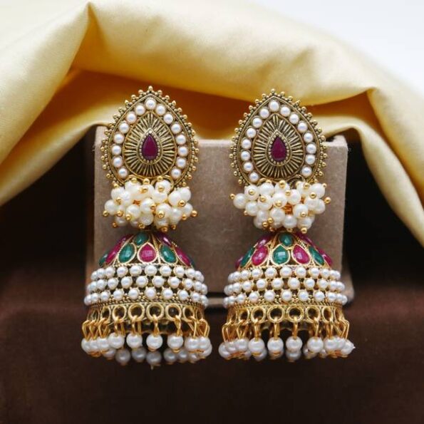 Stylish Fancy Party Wear Opal Alloy Drops & Danglers