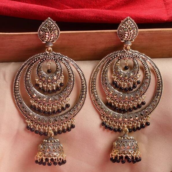 Stylish Round Earrings Fancy Party Wear For Girls And W...