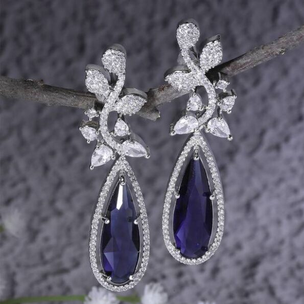 Pearlzgallery's Silver Earring with Amethyst stone for ...