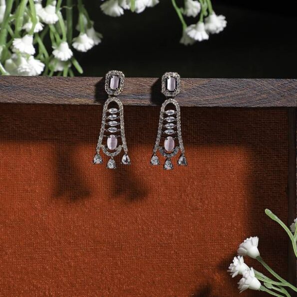 AD - 52 Excellent Finish Ad American Diamond Stud Earri...