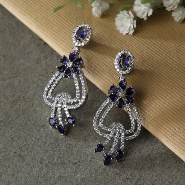 Crystal Bloom Luxe Earrings Cubic Zirconia Stainless St...