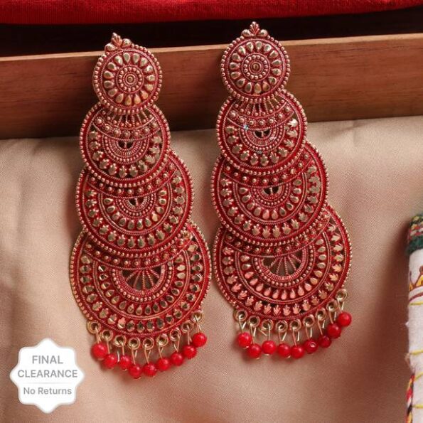 South Indian Ethnic Aqua Blue Color Oxidized Hoop Jhumk...
