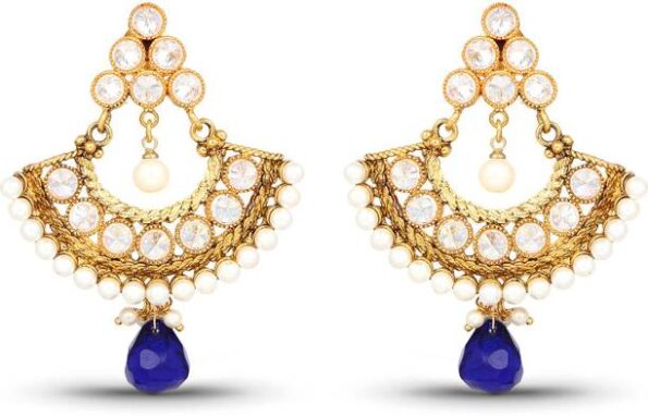 White American Diamond studded Handcrafted Teardrop Lay...