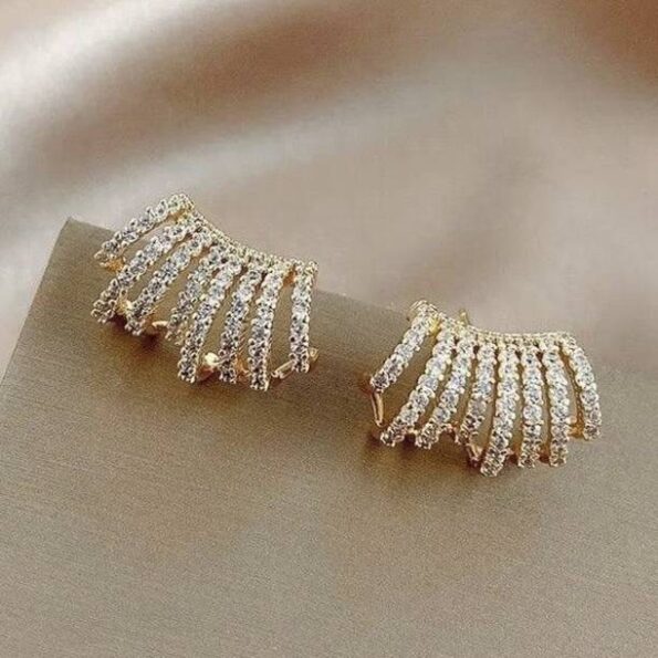 dazzling Daisy Drop n Dangler Korean earrings Zircon Al...