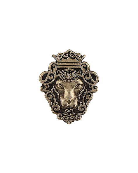 Gold Plated Lion Shape Tie Tack Lapel Pin Brooch