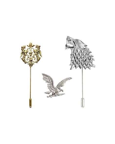 Set of 3 Lion Eagle & Wolf Lapel Pin Brooch